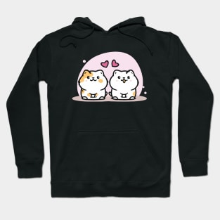 Cute cat couple valentine Hoodie